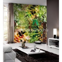   Behang Expresse Colorful vlies anyagú zöld, sárga, barna színű leveles modern tapéta