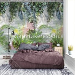   Behang Expresse Colorful vlies anyagú zöld, mályva, szürke, kék színű leveles modern tapéta