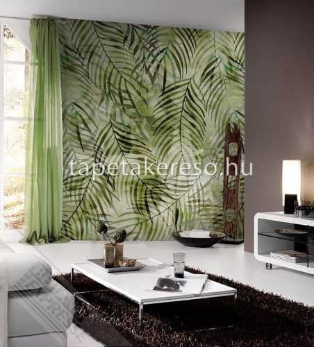 Behang Expresse Colorful vlies anyagú zöld, szürke színű leveles modern tapéta