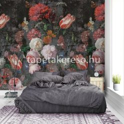   Behang Expresse Colorful vlies anyagú piros, fehér, zöld, szürke színű virágos romantikus tapéta