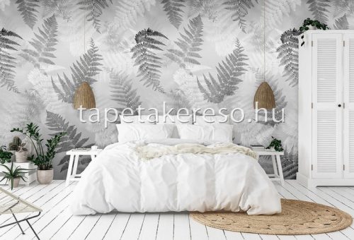 Behang Expresse Colorchoc Light and Dark vlies anyagú fehér, szürke színű leveles modern poszter