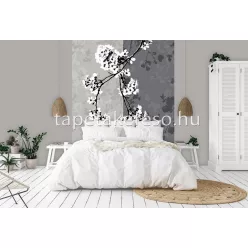   Behang Expresse Colorchoc Light and Dark vlies anyagú fekete, fehér, szürke, beige színű ágas, virágos modern poszter