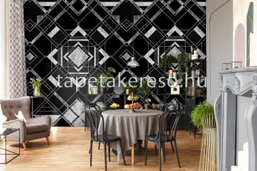 Behang Expresse Colorchoc Light and Dark vlies anyagú fekete, szürke színű geometriai modern poszter