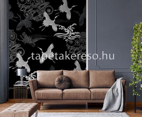 Behang Expresse Colorchoc Light and Dark vlies anyagú fekete, szürke, fehér színű madaras modern poszter