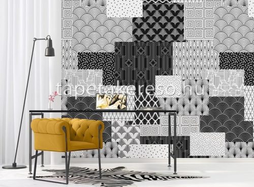 Behang Expresse Colorchoc Light and Dark vlies anyagú fekete, fehér színű geometriai modern poszter