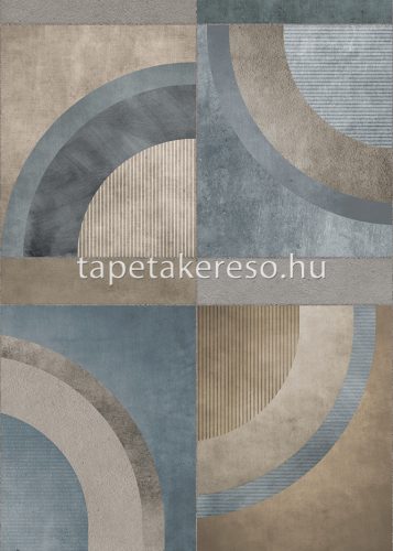 Behang Expresse Esbjerg vlies anyagú kék, türkiz, barna színű geometriai modern tapéta