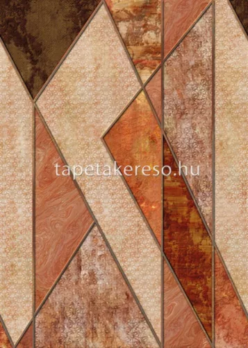 Behang Expresse Connected vlies anyagú barna, rozsdabarna színű geometriai modern poszter