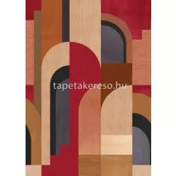   Behang Expresse Connected vlies anyagú barna, fekete, bordó színű geometriai modern poszter