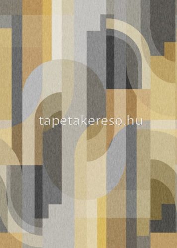 Behang Expresse Connected vlies anyagú szürke, zöld, mustársárga színű geometriai modern poszter