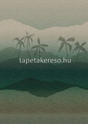 Behang Expresse Connected vlies anyagú zöld színű hegyvidék, fás modern poszter