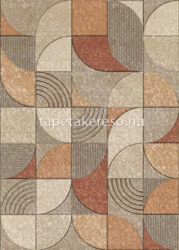 Behang Expresse Connected vlies anyagú szürke, barna színű geometriai modern poszter