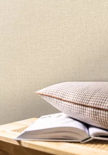 Caselio Jute 2 vlies, vinyl anyagú, beige színű, egyszínű, szövethatású, Modern tapéta