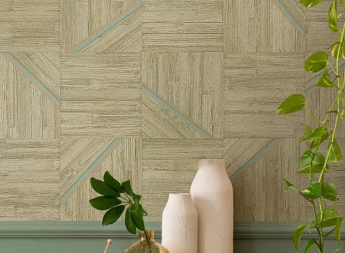 Jwall Shunan vlies, vinyl anyagú, zöld színű, geometriai, Modern tapéta