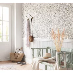   Caselio  Kitchen box, vlies, vinyl anyagú, fehér, fekete, barna színű, virágos, Modern tapéta