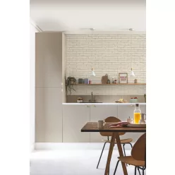   Caselio  Kitchen box, vlies, vinyl anyagú, fehér, szürke színű, téglamintás, 3d, Modern tapéta