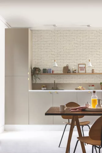 Caselio  Kitchen box, vlies, vinyl anyagú, fehér, szürke színű, téglamintás, 3d, Modern tapéta