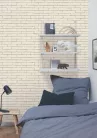 Caselio  Kitchen box, vlies, vinyl anyagú, fehér, szürke színű, téglamintás, 3d, Modern tapéta