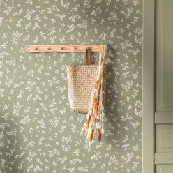   Caselio  Kitchen box, vlies, vinyl anyagú, keki, rózsaszín, fehér színű, leveles, Modern tapéta