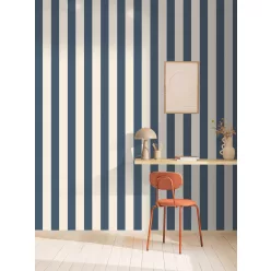   Caselio  Kitchen box, vlies, vinyl anyagú, kék, fehér színű, csíkos, Modern tapéta