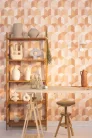 Caselio  Kitchen box, vlies, vinyl anyagú, fehér, barna színű, geometriai, Modern tapéta