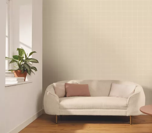 Caselio  Kitchen box, vlies, vinyl anyagú, beige, fehér színű, kockás, Modern tapéta