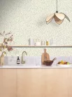 Caselio  Kitchen box, vlies, vinyl anyagú, fehér, szürke, zöld színű, kőmintás, Modern tapéta