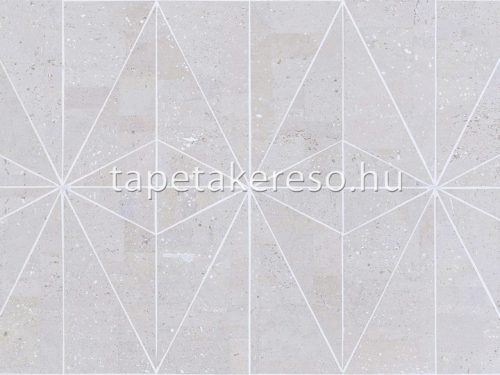 Omexco Khatam vlies, parafa anyagú beige, ezüst színű geometriai, foltos natural tapéta