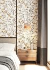 Khroma Kimono vlies anyagú, fehér, barna, mustársárga színű, ágas, virágos, Modern tapéta