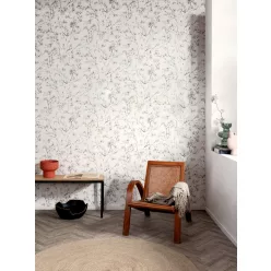   Khroma Kimono vlies anyagú, törtfehér, barna, ezüst színű, ágas, virágos, Modern tapéta