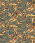 Khroma Kimono vlies anyagú, zöld, mustársárga, arany, rózsaszín színű, hegyvidék, Modern tapéta