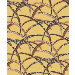   Khroma Kimono vlies anyagú, mustársárga, kék, fekete, barna, fehér színű, absztrakt, Modern tapéta