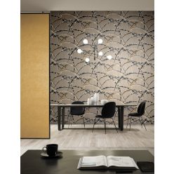   Khroma Kimono vlies anyagú, barna, fekete, mustársárga színű, absztrakt, Modern tapéta