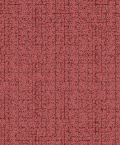 Khroma Kimono vlies anyagú, piros, fekete színű, geometriai, textilhatású, Modern tapéta
