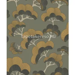   Casadeco Kyoto vlies anyagú fekete, zöld, barna színű fás modern tapéta