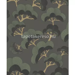   Casadeco Kyoto vlies anyagú szürke, zöld, arany színű fás modern tapéta