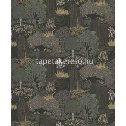   Casadeco Kyoto vlies anyagú szürke, zöld, barna színű fás modern tapéta