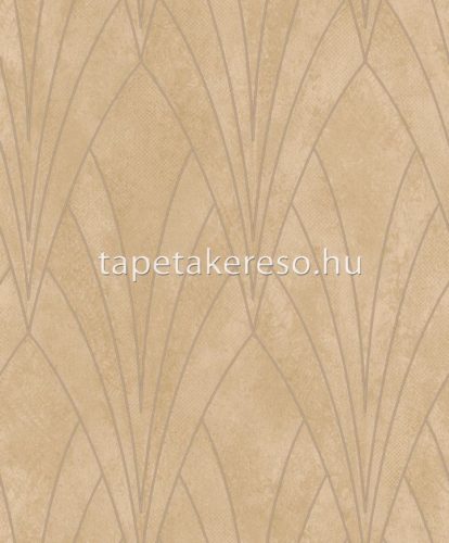 Ugepa Elegance vinyl, vlies anyagú mustársárga, barna színű art deco, geometriai modern tapéta