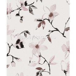   Khroma La Vie En Rose vlies anyagú fehér, mályva, fekete színű virágos modern tapéta
