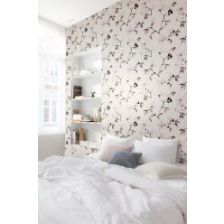   Khroma La Vie En Rose vlies anyagú fehér, mályva, fekete színű virágos modern tapéta