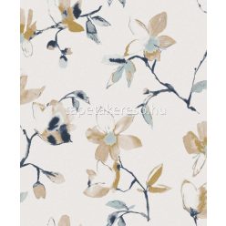   Khroma La Vie En Rose vlies anyagú fehér, kék, türkiz, barna színű virágos modern tapéta