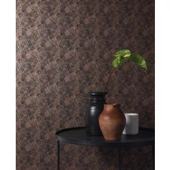   Khroma La Vie En Rose vlies anyagú fekete, bronz, csillámos színű leveles modern tapéta