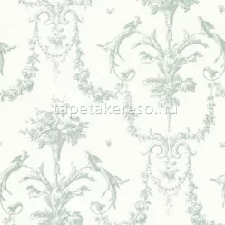   Casadeco LES BELLES TOILES DE JOUY vlies anyagú fehér, zöld színű barokk, virágos romantikus tapéta