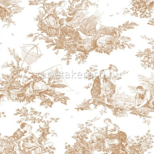 Casadeco LES BELLES TOILES DE JOUY pamut anyagú fehér, barna színű életkép romantikus textil
