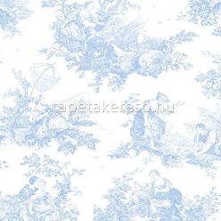   Casadeco LES BELLES TOILES DE JOUY pamut anyagú fehér, kék színű életkép romantikus textil
