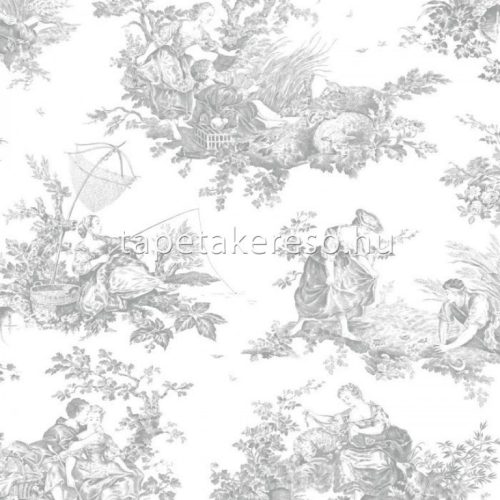 Casadeco LES BELLES TOILES DE JOUY pamut anyagú fehér, szürke színű életkép romantikus textil