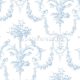 Casadeco LES BELLES TOILES DE JOUY pamut anyagú kék, fehér színű barokk, virágos romantikus textil