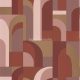 Caselio LABYRINTH vinyl, vlies anyagú terrakotta, arany, barna, barack színű geometriai modern tapéta