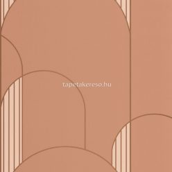   Caselio LABYRINTH vinyl, vlies anyagú barack, arany színű art deco, geometriai modern tapéta