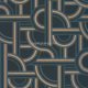 Caselio LABYRINTH vinyl, vlies anyagú kék, arany, türkiz színű art deco, geometriai modern tapéta