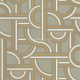 Caselio LABYRINTH vinyl, vlies anyagú fehér, arany, türkiz, zöld színű art deco, geometriai modern tapéta
